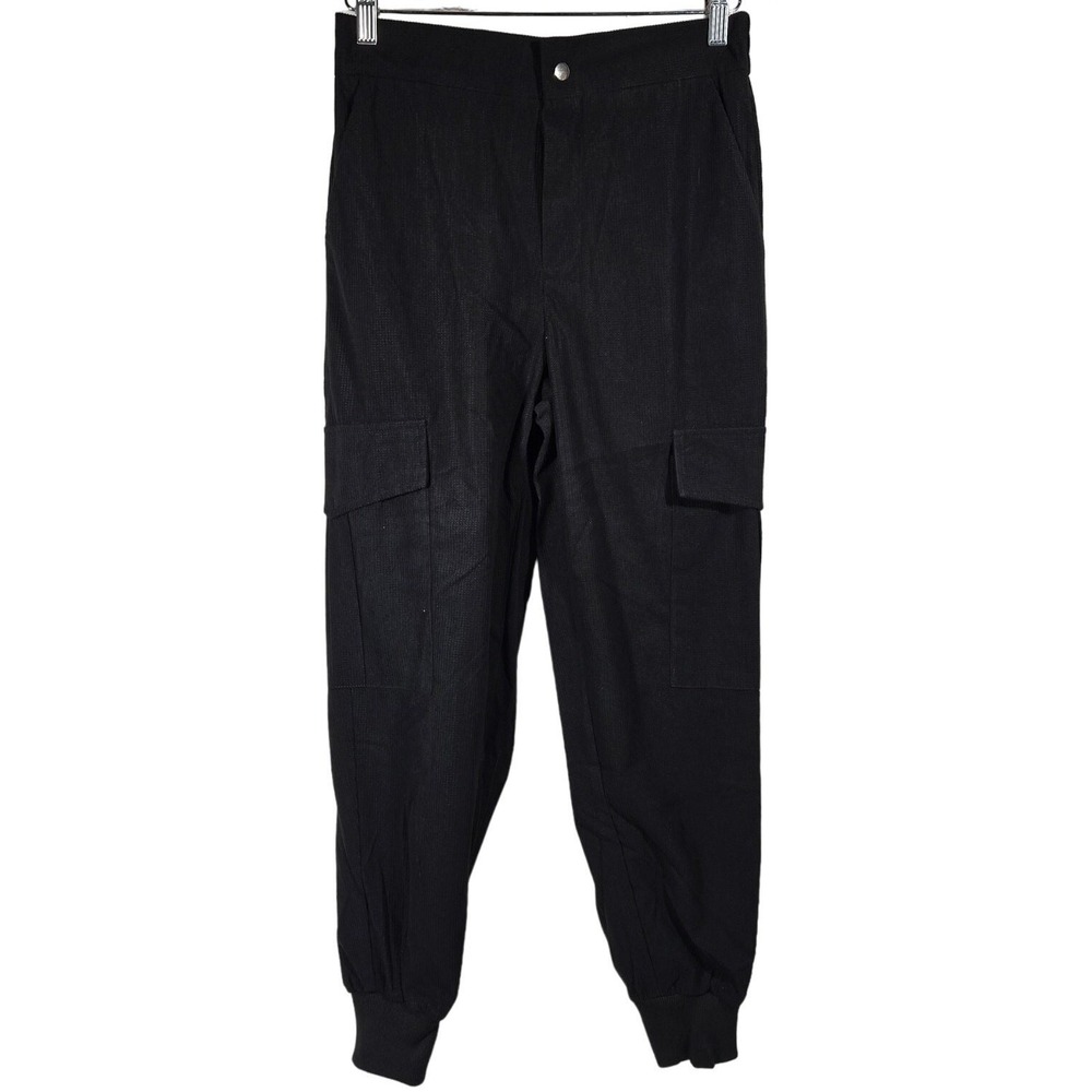 AREA STARS Black Corduroy Cargo Jogger Pants Women's Size Medium